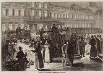 Hof des Tuilerienpalastes in der Nacht eines Staatsballs